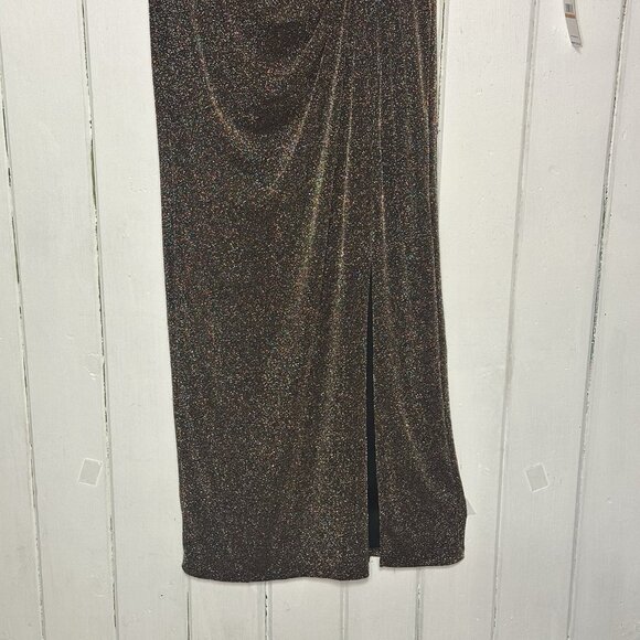 Alex Evenings Plus Size 16W Metallic Off-the-Shoulder Evening Dress Gown NWT - Picture 4 of 12